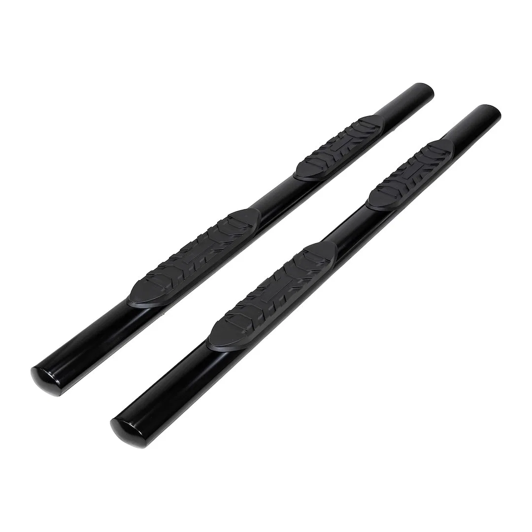 2940413053 – TRAILFX Nerf Bar, With Step Pads 4 Inch Oval Straight Powder Coated Black Mild Steel With Welded End Cap...